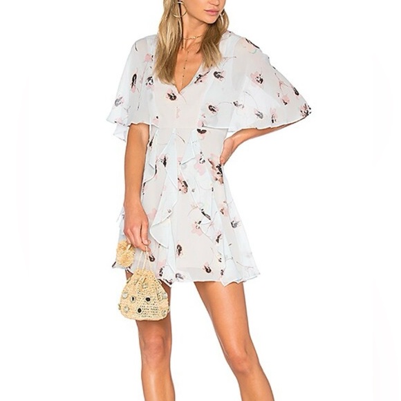 BCBGMaxAzria Dresses & Skirts - BCBGMaxAzria 100% silk maple dress in pearl blue floral combo size 6 retail $198